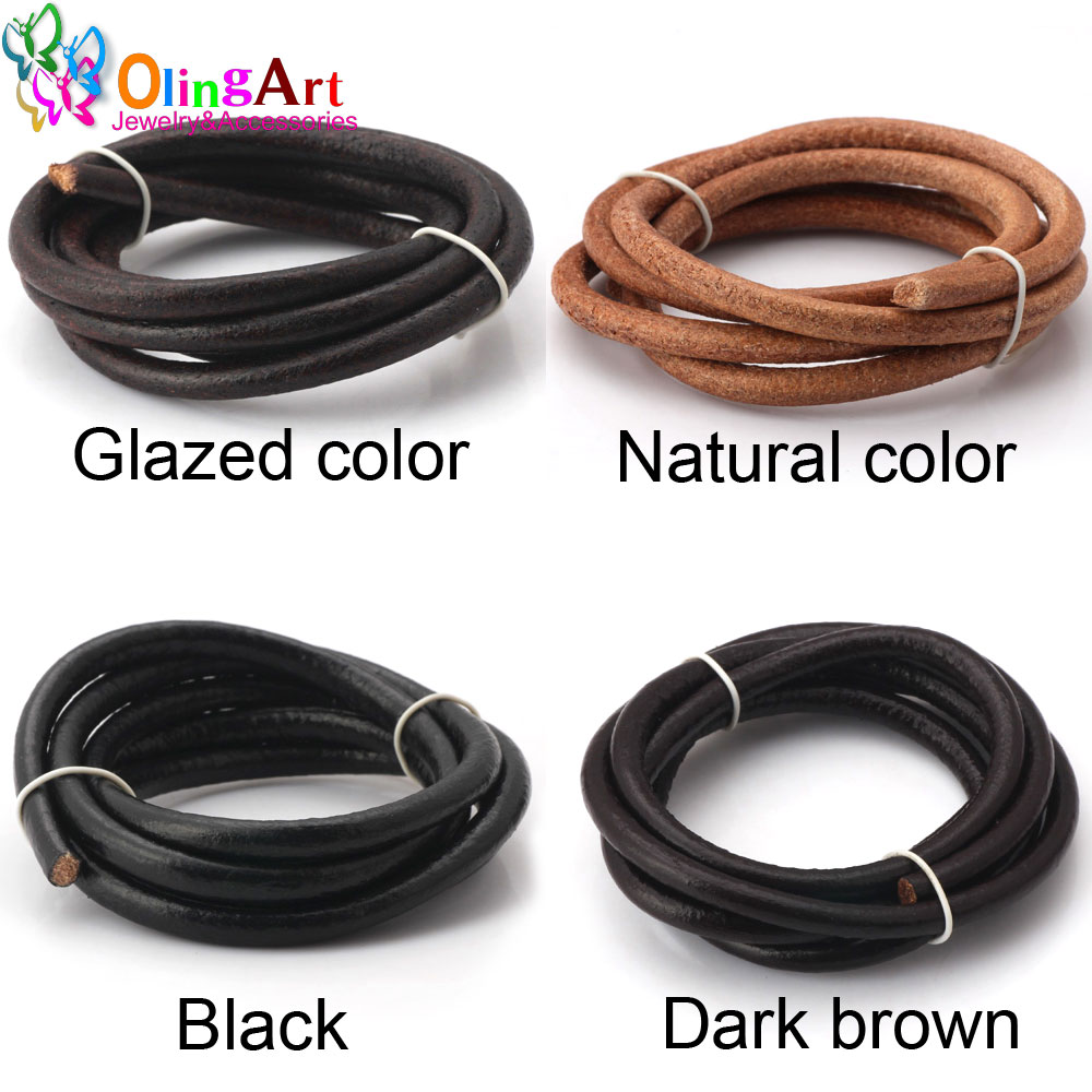 Patent Leather Shine - Olingart Dia 1.5/2/3/4/5/6mm siyah/doğal/kahverengi/sır deri yuvarlak