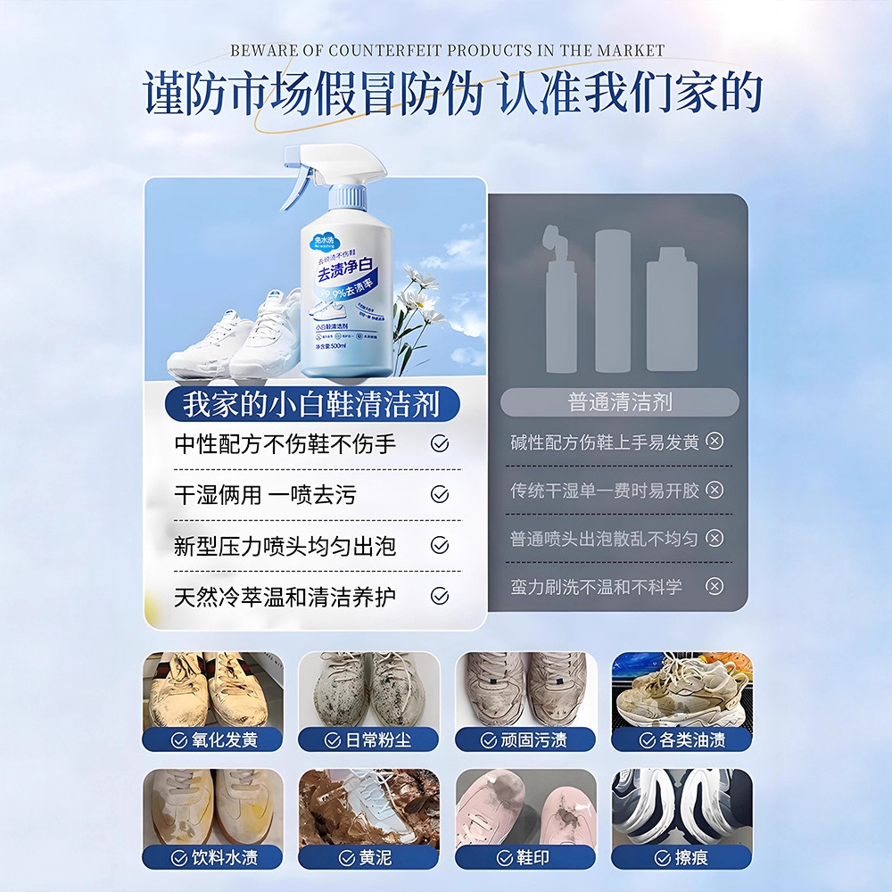 500ml beyaz ayakkabı temizleyi - Sneaker Care Cleaner incelemesi ve fiyatı